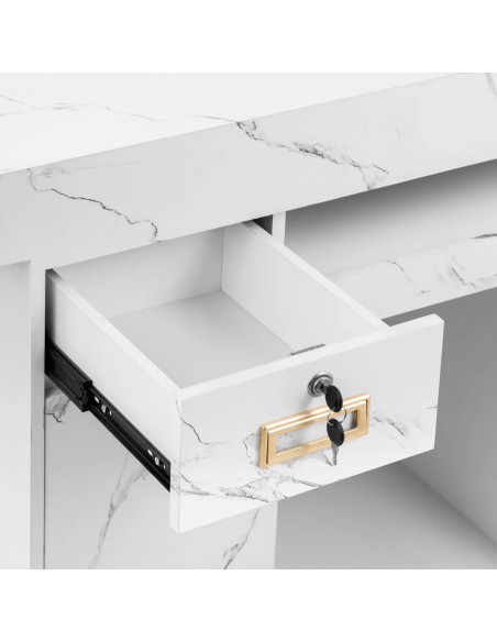 
Viešbučio biuro poilsio kambario registratūra su LED apšvietimu – marmuras
