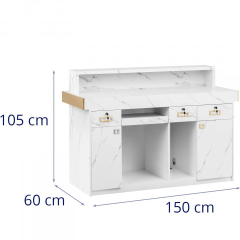 
Viešbučio biuro poilsio kambario registratūra su LED apšvietimu – marmuras
