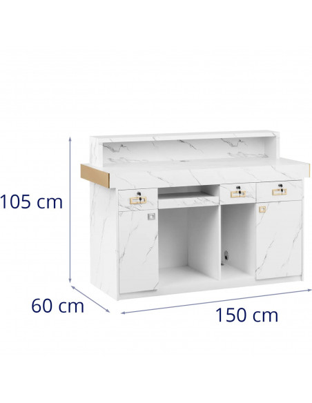 
Viešbučio biuro poilsio kambario registratūra su LED apšvietimu – marmuras
