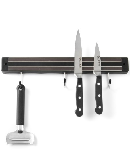 Magnetinė juostelė peiliams su kabliukais, ilgis 450 mm - Hendi 820308 Magnetinė juostelė peiliams su kabliukais, ilgis 450 mm - Hendi 820308