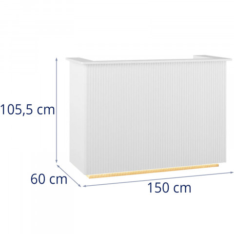 
Viešbučio poilsio kambario registratūra su apšvietimu, rakinama – balta ir auksinė
