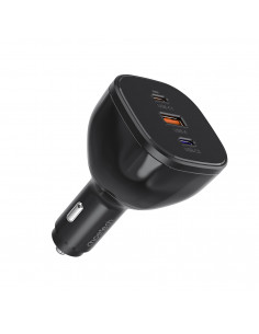 
Automobilinis įkroviklis 160W 2x USB-C PD 3.1 1x USB-A - juodas
