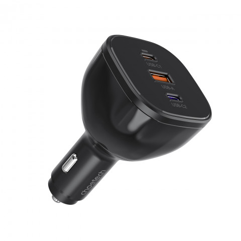 
Automobilinis įkroviklis 160W 2x USB-C PD 3.1 1x USB-A - juodas
