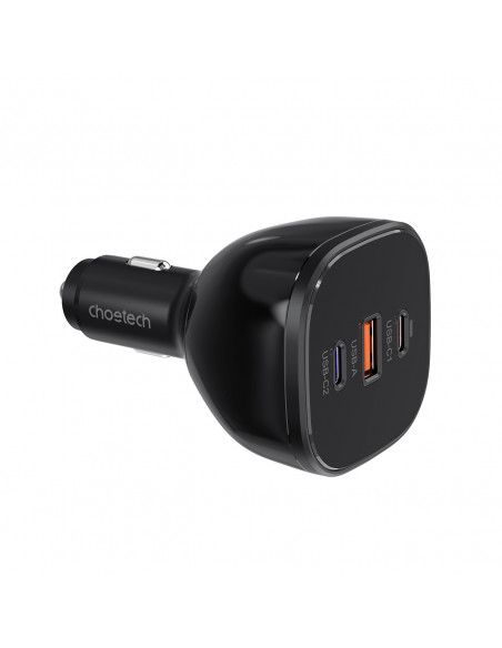 
Automobilinis įkroviklis 160W 2x USB-C PD 3.1 1x USB-A - juodas
