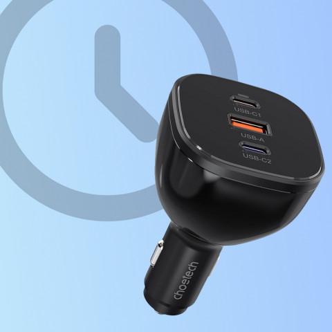 
Automobilinis įkroviklis 160W 2x USB-C PD 3.1 1x USB-A - juodas
