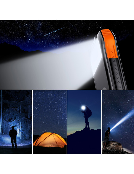 
Saulės energija varomas nešiojamasis įkroviklis 10000 mAh, 2x USB-A – juodas ir oranžinis
