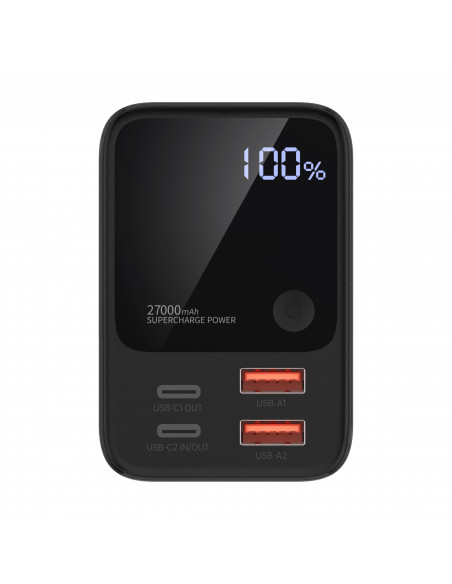 
Nešiojamoji baterija 27000 mAh, 2x USB-A, 2x USB-C, 100 W, juoda
