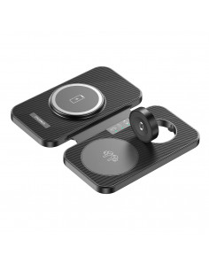 
3in1 indukcinis įkroviklis Apple ir Samsung telefonams + stovo funkcija - juodas
