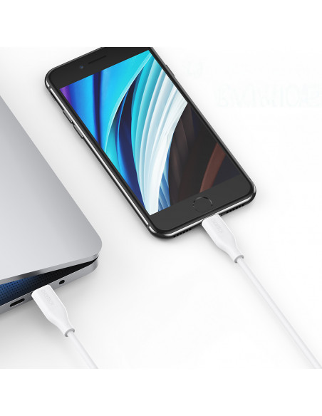
iPhone USB-C - Lightning MFi PD laidas 30W 1.2m - baltas
