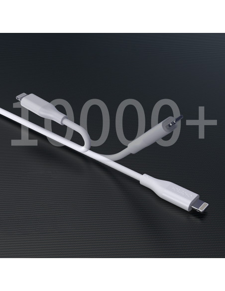 
iPhone USB-C - Lightning MFi PD laidas 30W 1.2m - baltas
