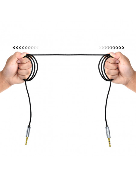 
AUX garso kabelis garsiakalbiui, 2x mini lizdas, 3,5 mm kištukas, 1,2 m - juodas
