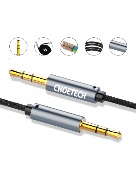 
AUX garso kabelis garsiakalbiui, 2x mini lizdas, 3,5 mm kištukas, 1,2 m - juodas
