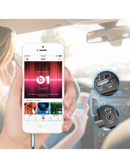 
AUX garso kabelis garsiakalbiui, 2x mini lizdas, 3,5 mm kištukas, 1,2 m - juodas
