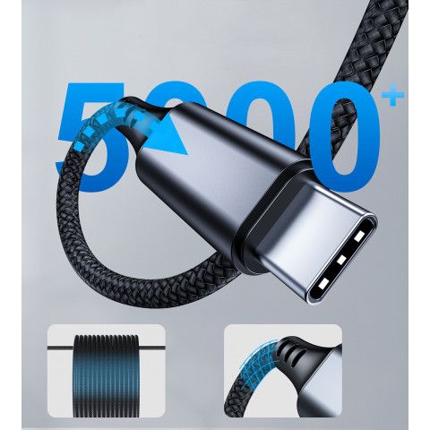 
AUX garso kabelis USB-C - mini lizdas 3,5 mm 2 m - juodas
