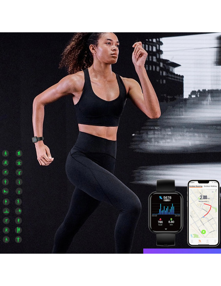 
Išmanusis laikrodis su skambučių atsiliepimo funkcija, 1,91 colio ekranas, IP67 - juodas
