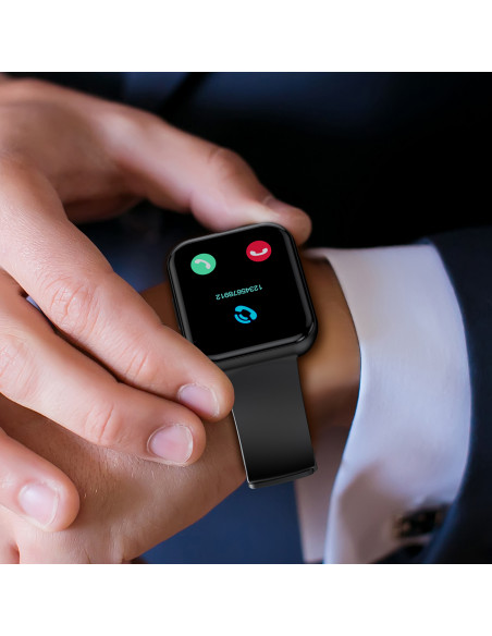 
Išmanusis laikrodis su skambučių atsiliepimo funkcija, 1,91 colio ekranas, IP67 - juodas
