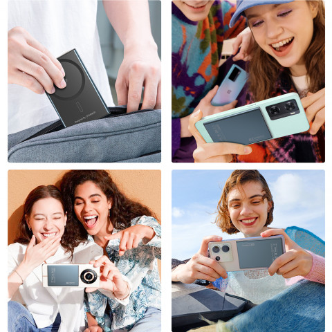 
Indukcinė išorinė baterija 2000mAh itin plona 5W „MagSafe Qi“ – juoda
