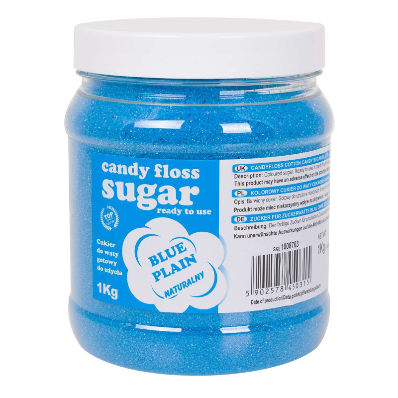 Spalvotas cukrus cukraus vatai mėlynas natūralaus cukraus vatos skonio 1kg Spalvotas cukrus cukraus vatai mėlynas natūralaus cukraus vatos skonio 1kg