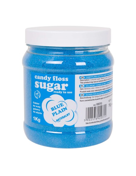 Spalvotas cukrus cukraus vatai mėlynas natūralaus cukraus vatos skonio 1kg Spalvotas cukrus cukraus vatai mėlynas natūralaus cukraus vatos skonio 1kg