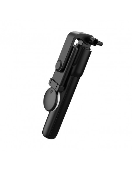 
Teleskopinė asmenukių lazda su nuotolinio valdymo pultu + LED lempute, telefono trikojis 0,71 m - juoda
