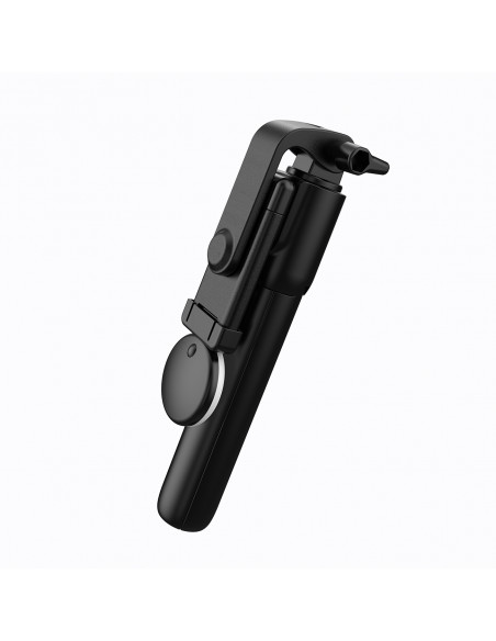 
Teleskopinė asmenukių lazda su nuotolinio valdymo pultu + LED lempute, telefono trikojis 1 m - juoda
