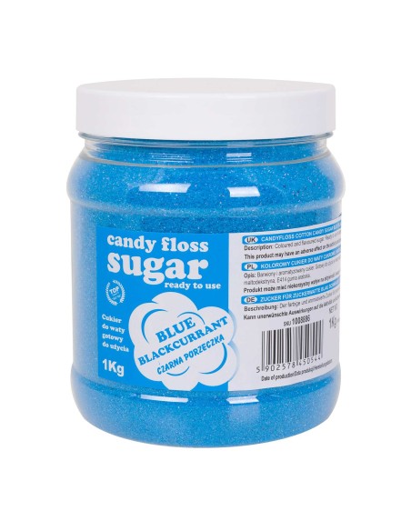 Spalvotas cukrus cukraus vatai mėlynai su juodųjų serbentų skoniu 1kg Spalvotas cukrus cukraus vatai mėlynai su juodųjų serbentų skoniu 1kg