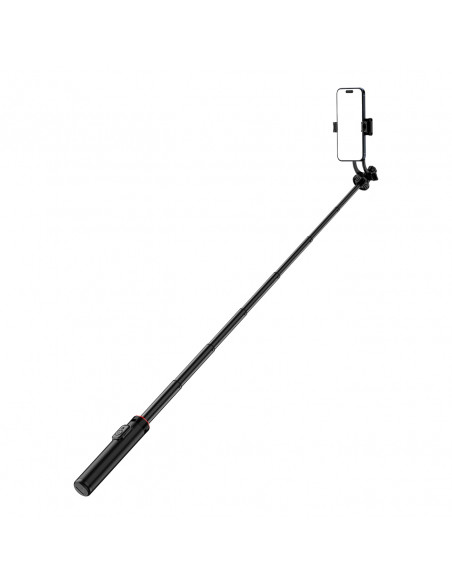 
Teleskopinė asmenukių lazda su nuotolinio valdymo pultu, trikojis telefono stovu, 1,3 m aliuminio - juoda
