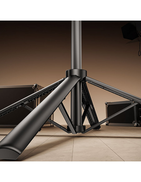 
Teleskopinė asmenukių lazda su nuotolinio valdymo pultu, telefono trikojis, 1,75 m aliuminio - juoda
