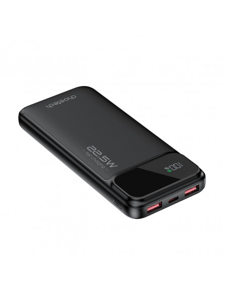 
Nešiojamoji baterija 10000 mAh 22,5 W PD USB-A USB-C - juoda
