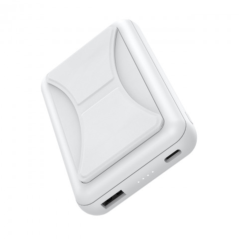 
Nešiojamoji baterija 10000 mAh 20W „MagSafe USB-A“ su USB-C stovo funkcija – balta
