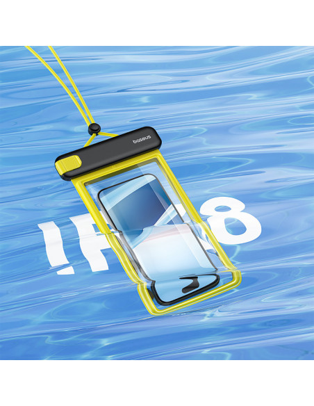 
Vandeniui atsparus dėklas 7,2 colio telefonui, IPX8, „Deep Dive“, 4 sluoksniai – juodas ir geltonas
