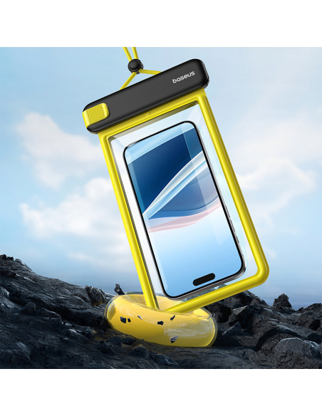 
Vandeniui atsparus dėklas 7,2 colio telefonui, IPX8, „Deep Dive“, 4 sluoksniai – juodas ir geltonas
