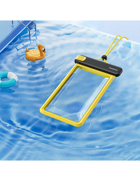 
Vandeniui atsparus dėklas 7,2 colio telefonui, IPX8, „Deep Dive“, 4 sluoksniai – juodas ir geltonas
