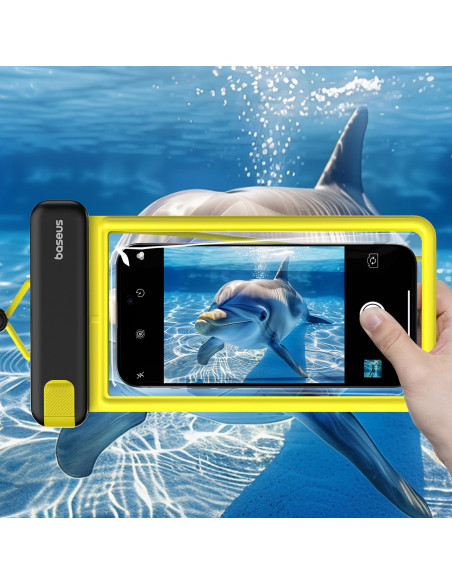 
Vandeniui atsparus dėklas 7,2 colio telefonui, IPX8, „Deep Dive“, 4 sluoksniai – juodas ir geltonas
