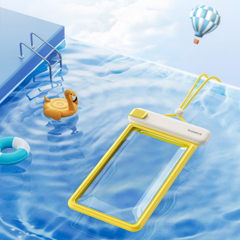 
Vandeniui atsparus dėklas 7,2 colio telefonui, IPX8, „Deep Dive“, 4 sluoksniai – baltas ir geltonas.
