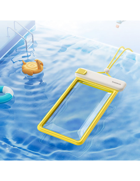 
Vandeniui atsparus dėklas 7,2 colio telefonui, IPX8, „Deep Dive“, 4 sluoksniai – baltas ir geltonas.
