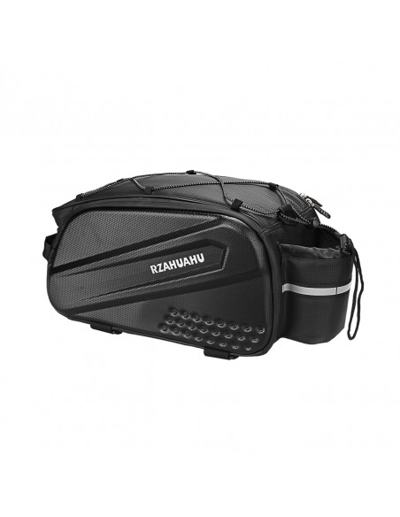 
10 litrų dviračių bagažo krepšys su šoninėmis kišenėmis, 38,5 x 19,5 x 16 cm - juodas
