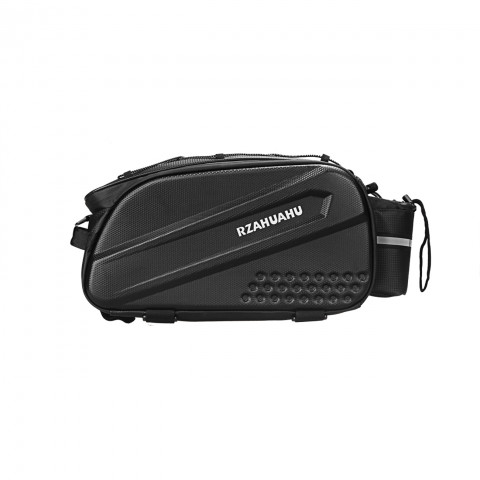 
10 litrų dviračių bagažo krepšys su šoninėmis kišenėmis, 38,5 x 19,5 x 16 cm - juodas
