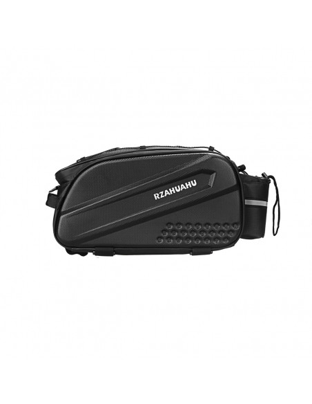 
10 litrų dviračių bagažo krepšys su šoninėmis kišenėmis, 38,5 x 19,5 x 16 cm - juodas
