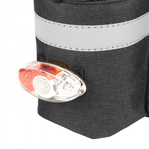 
9 l talpos terminis dviračio krepšys bagažinei su kišene vandens buteliui ir dirželiu per petį – juodas
