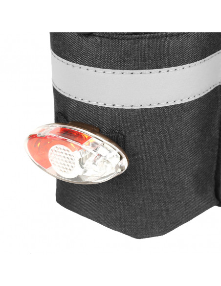 
9 l talpos terminis dviračio krepšys bagažinei su kišene vandens buteliui ir dirželiu per petį – juodas
