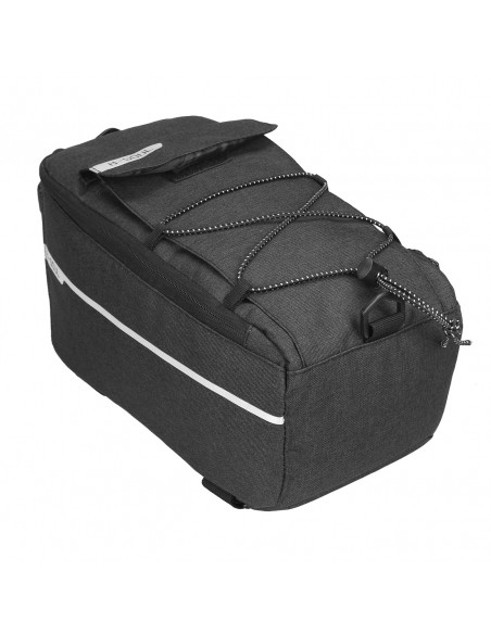 
9 l talpos terminis dviračio krepšys bagažinei su kišene vandens buteliui ir dirželiu per petį – juodas
