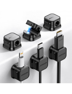 
Kabelių organizatorius, magnetinis, lipnus, RINKINYS 6 vnt. - juodas
