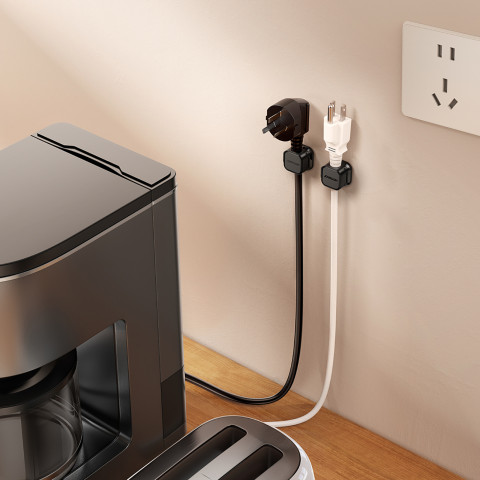 
Kabelių organizatorius, magnetinis, lipnus, RINKINYS 6 vnt. - juodas
