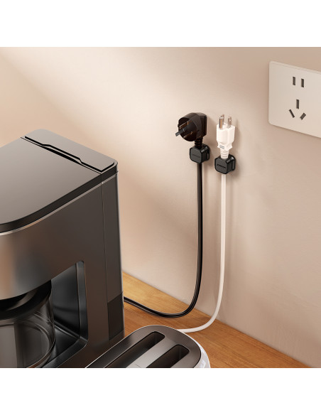 
Kabelių organizatorius, magnetinis, lipnus, RINKINYS 6 vnt. - juodas
