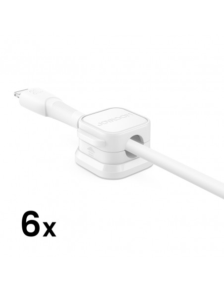 
Kabelių organizatorius, magnetinis, lipnus, RINKINYS 6 vnt. - baltas
