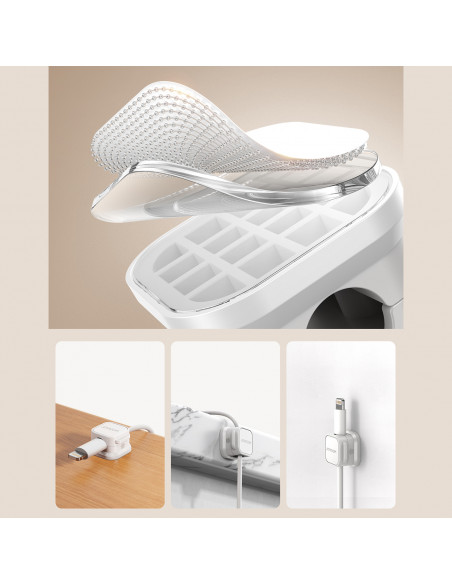 
Kabelių organizatorius, magnetinis, lipnus, RINKINYS 6 vnt. - baltas
