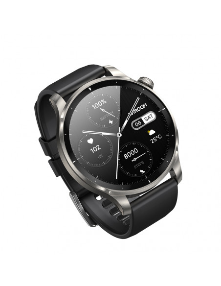 
„Venture“ serijos apvalus išmanusis laikrodis su skambučių atsiliepimo funkcija + sidabrinė apyranke – pilkas
