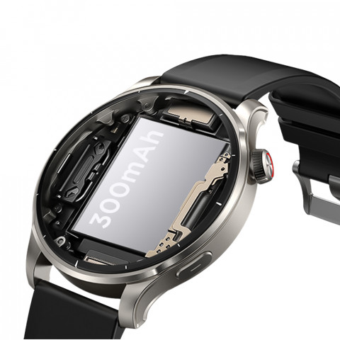 
„Venture“ serijos apvalus išmanusis laikrodis su skambučių atsiliepimo funkcija + sidabrinė apyranke – pilkas
