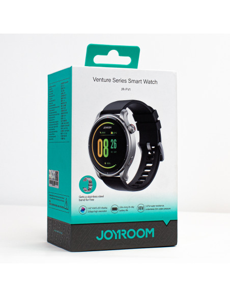 
„Venture“ serijos apvalus išmanusis laikrodis su skambučių atsiliepimo funkcija + sidabrinė apyranke – pilkas
